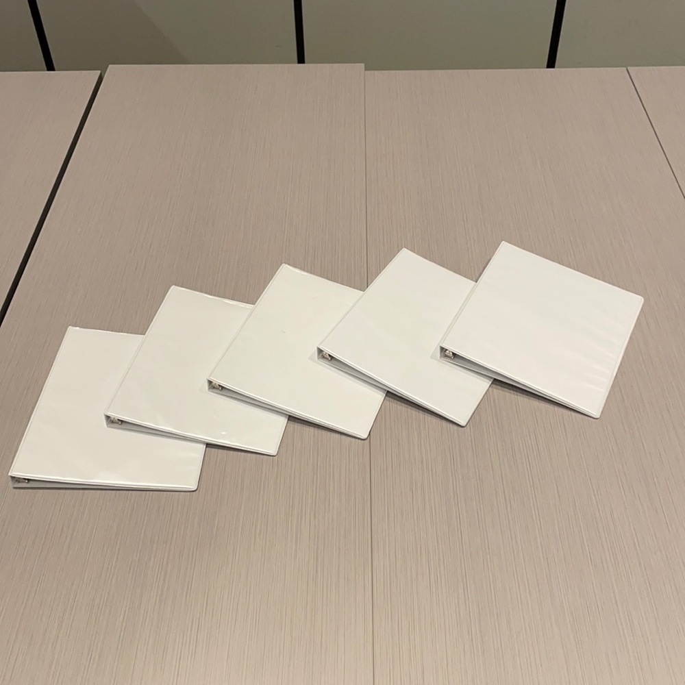 White 1 inch 3 ring binders